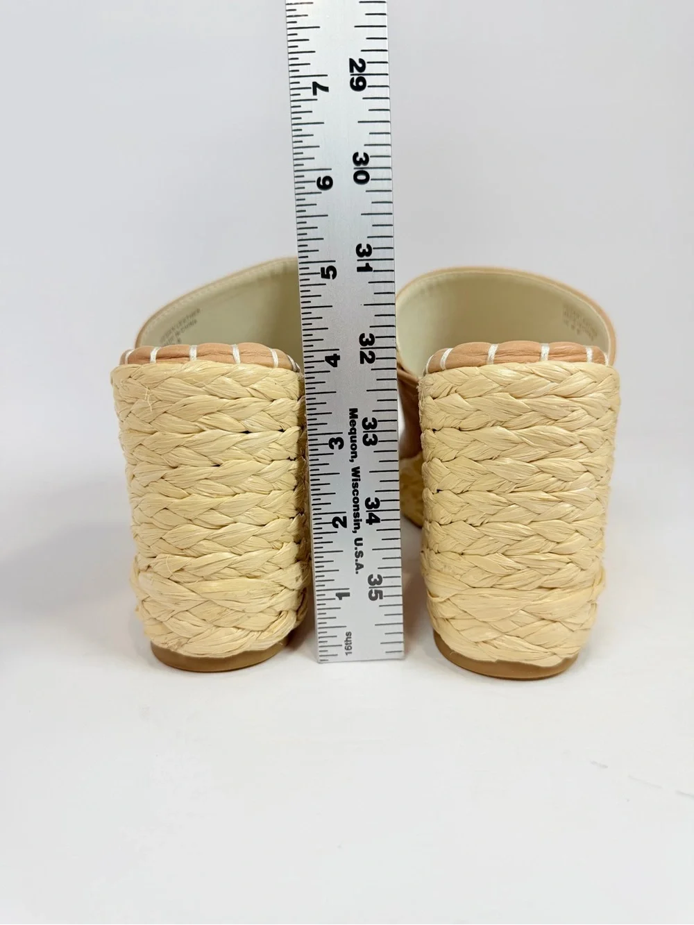 Oasis Society Neutral Tan Espadrille Wedge Slide - Comfy‎ Platform Sandals 8.5